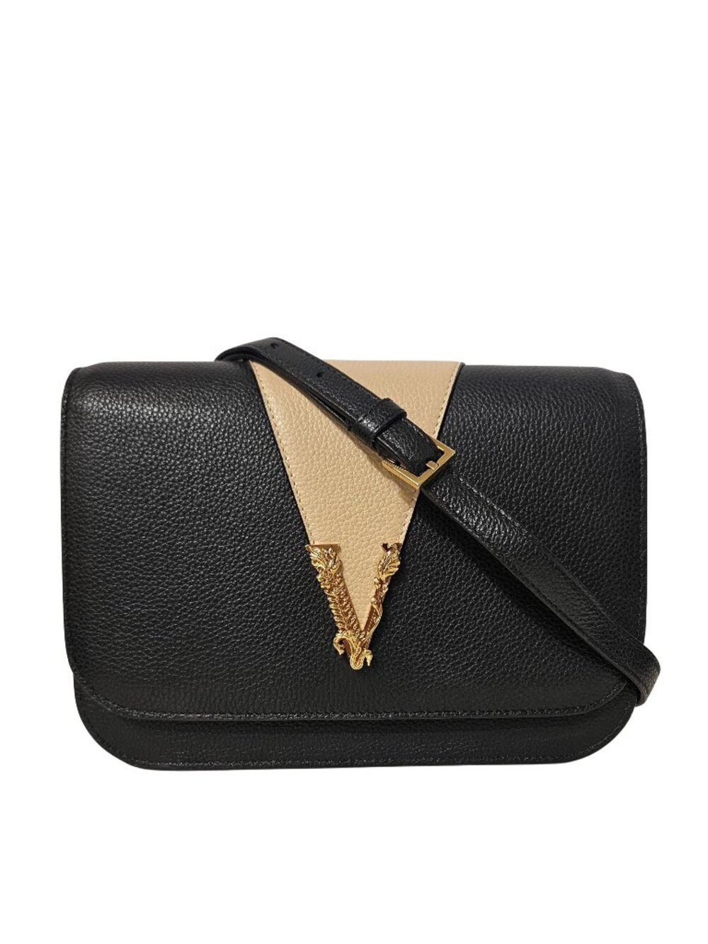 Versace Virtus Leather Crossbody Bag